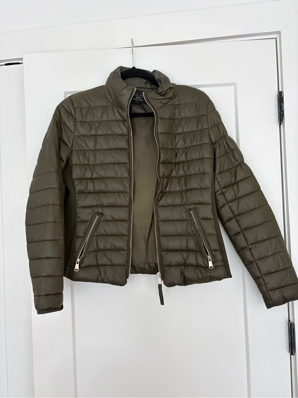 Love Tree Olive Green Puffer Jacket - Women's